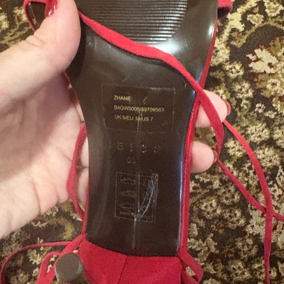 NWOB Reiss Zhane Strappy Ankle Tie in red - Picture 11 of 12